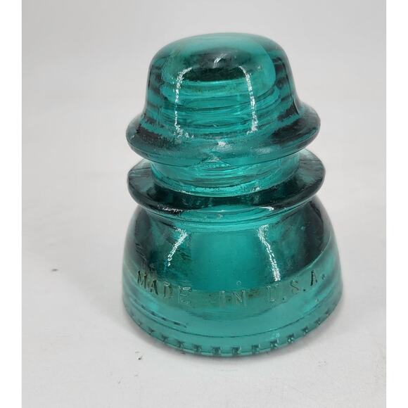 CD 154 Hemingray 42 Hemi Aqua Antique Glass Telegraph Insulator ROUND - Picture 5 of 6